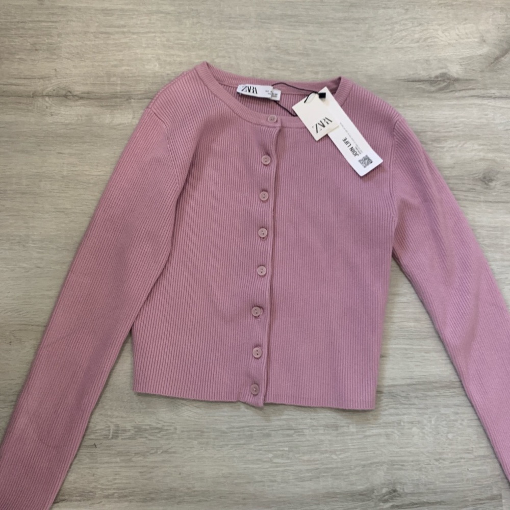 brand new zara purple long sleeve button up